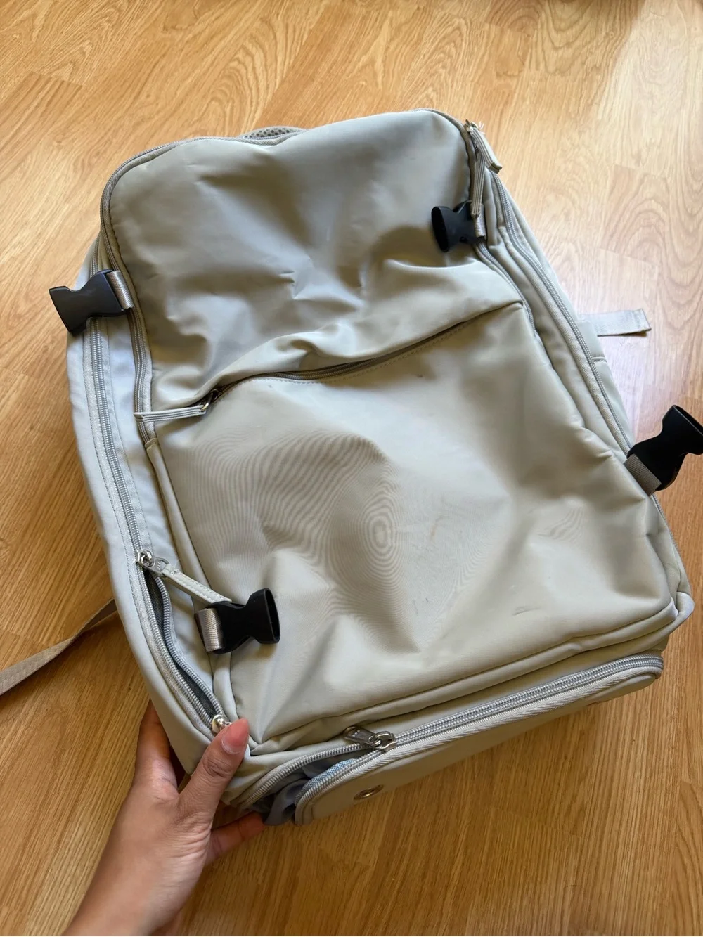 Light Beige Backpack - Minimal Everyday Bag